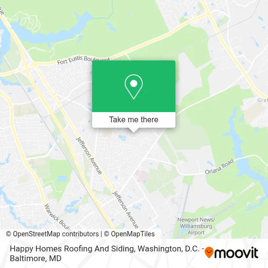 Happy Homes Roofing And Siding map