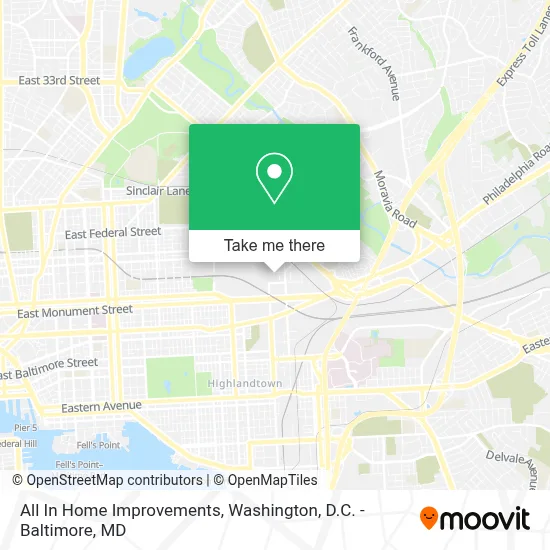 All In Home Improvements map