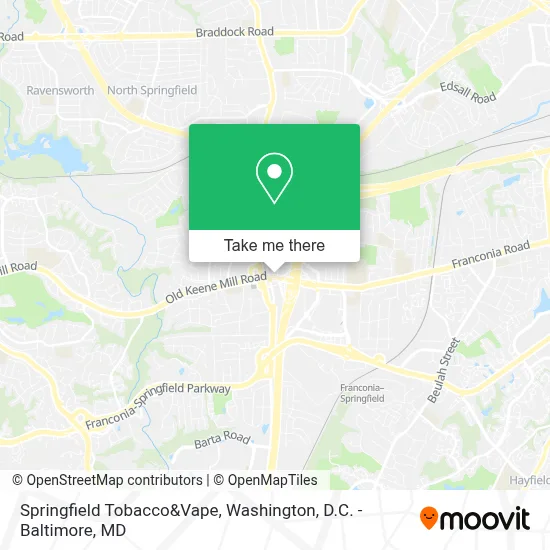 Springfield Tobacco&Vape map