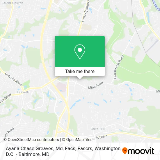 Ayana Chase Greaves, Md, Facs, Fascrs map