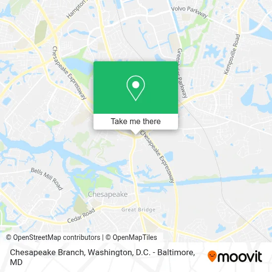 Chesapeake Branch map