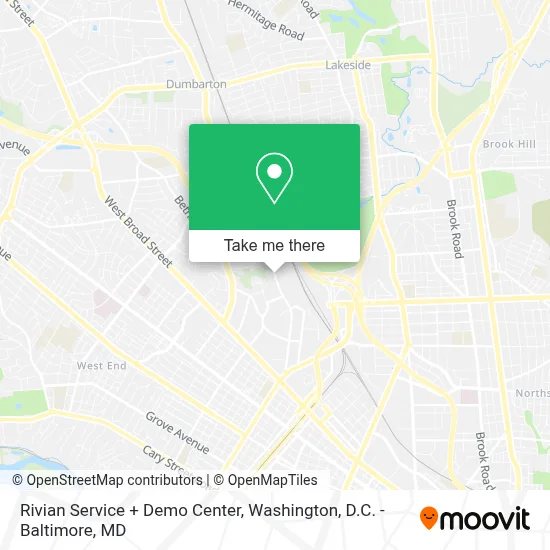 Rivian Service + Demo Center map