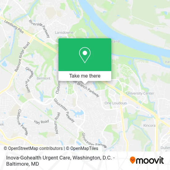 Inova-Gohealth Urgent Care map