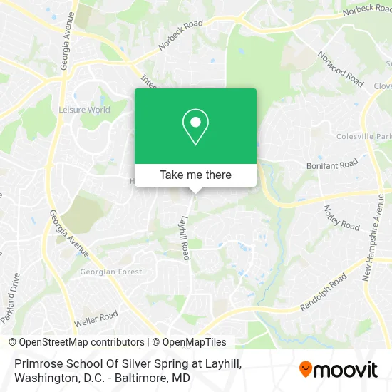 Primrose School Of Silver Spring at Layhill map