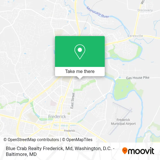Blue Crab Realty Frederick, Md map