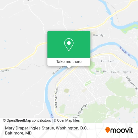 Mary Draper Ingles Statue map