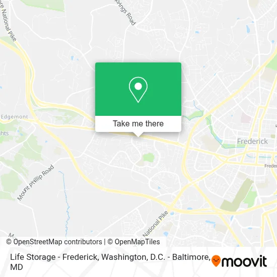 Life Storage - Frederick map