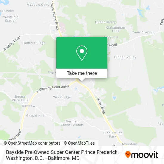 Bayside Pre-Owned Super Center Prince Frederick map