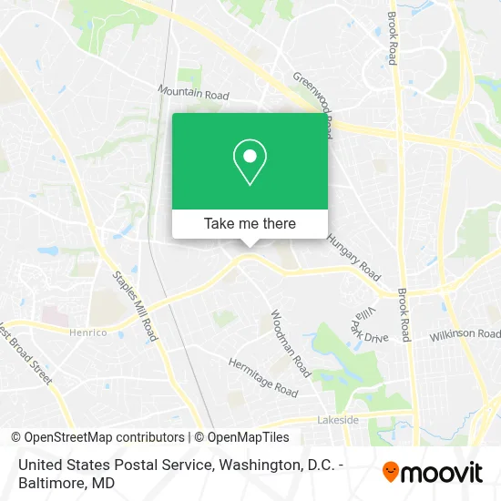 United States Postal Service map