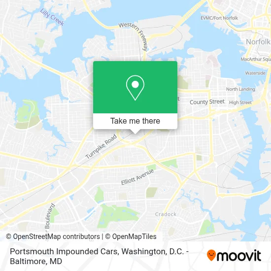 Portsmouth Impounded Cars map
