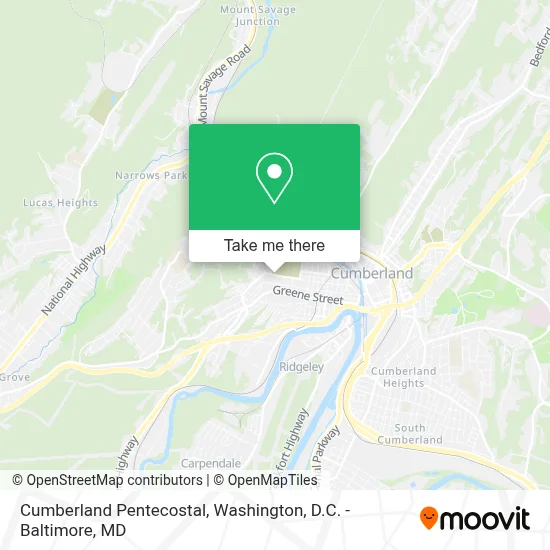 Cumberland Pentecostal map