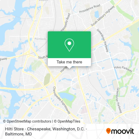 Hilti Store - Chesapeake map