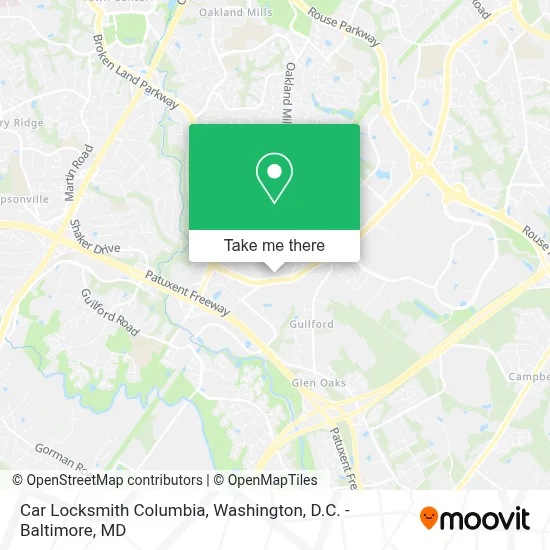 Car Locksmith Columbia map