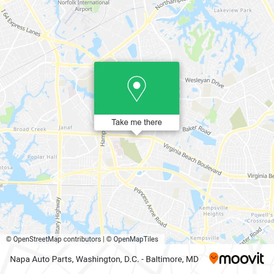 Napa Auto Parts map