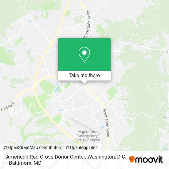 American Red Cross Donor Center map