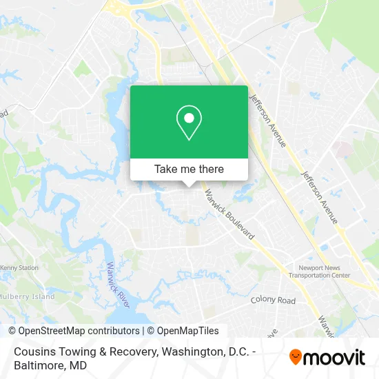 Cousins Towing & Recovery map