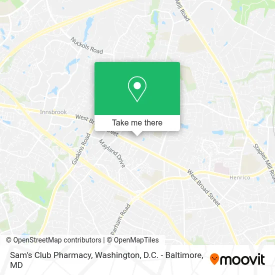 Sam's Club Pharmacy map