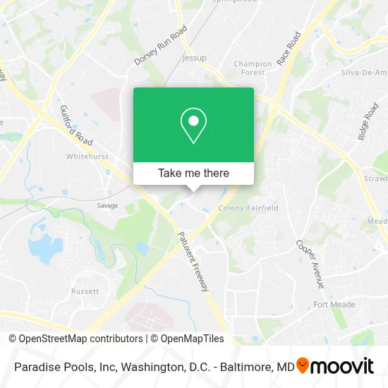 Paradise Pools, Inc map