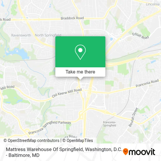 Mattress Warehouse Of Springfield map
