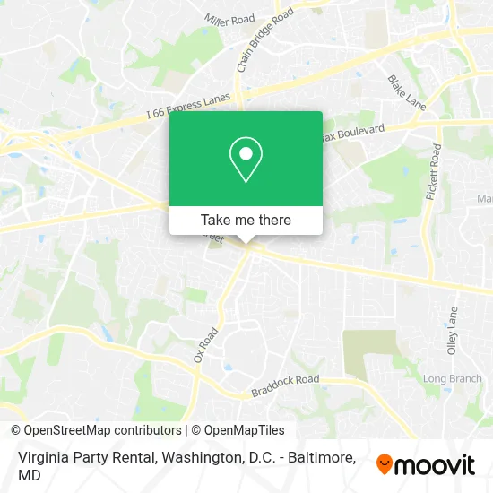 Virginia Party Rental map