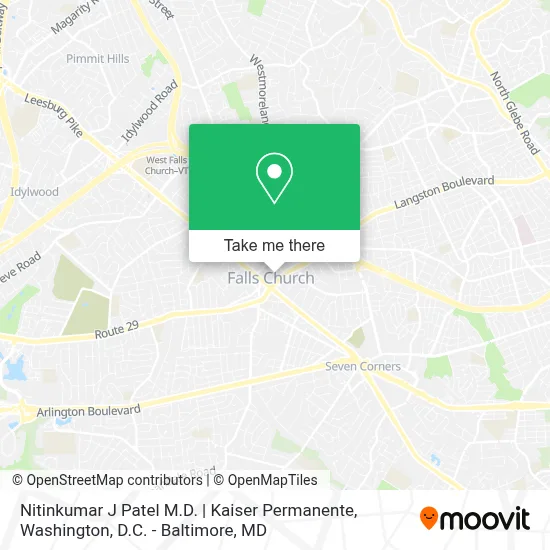 Nitinkumar J Patel M.D. | Kaiser Permanente map