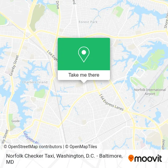 Norfolk Checker Taxi map