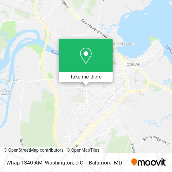 Whap 1340 AM map