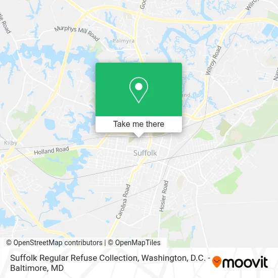 Suffolk Regular Refuse Collection map