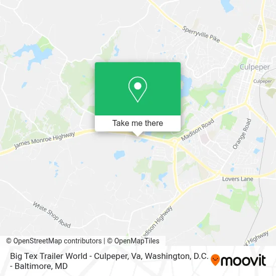 Big Tex Trailer World - Culpeper, Va map