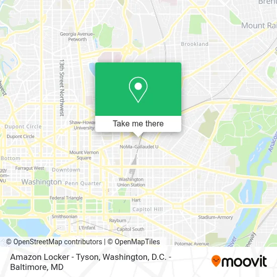 Amazon Locker - Tyson map