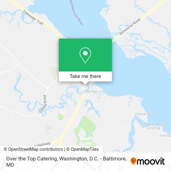 Over the Top Catering map