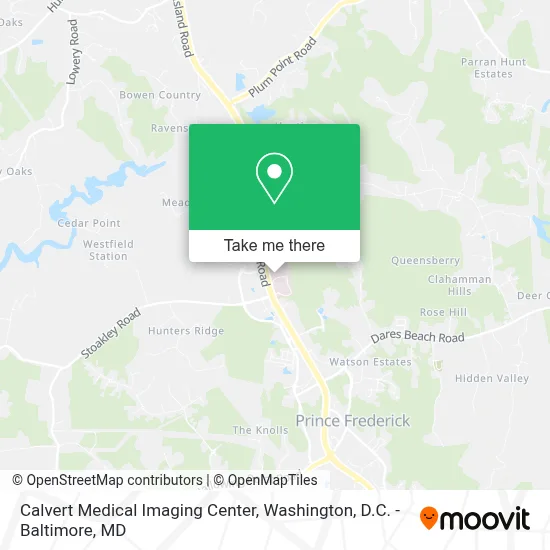 Calvert Medical Imaging Center map