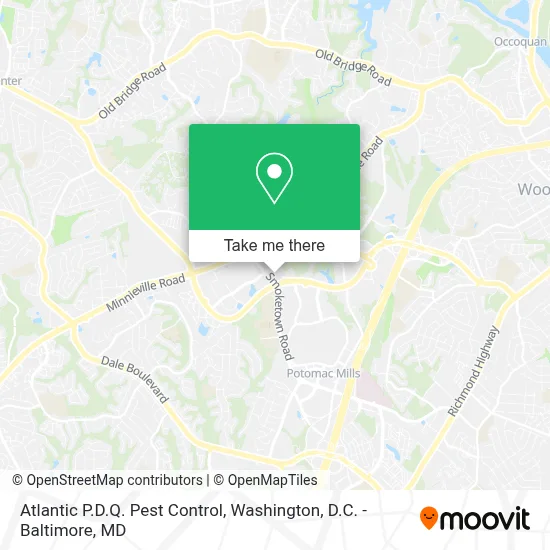 Atlantic P.D.Q. Pest Control map