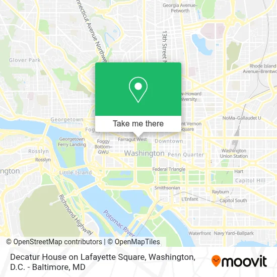 Decatur House on Lafayette Square map