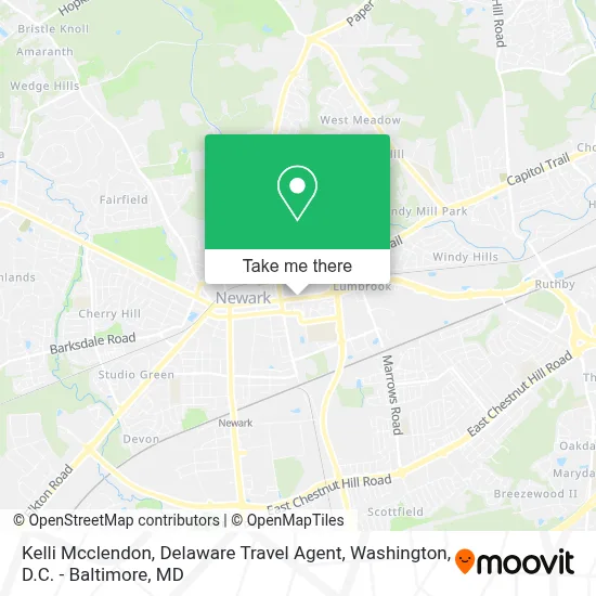 Kelli Mcclendon, Delaware Travel Agent map