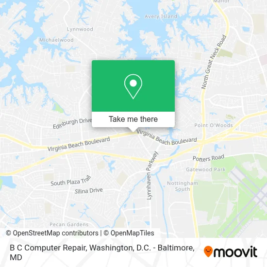 B C Computer Repair map