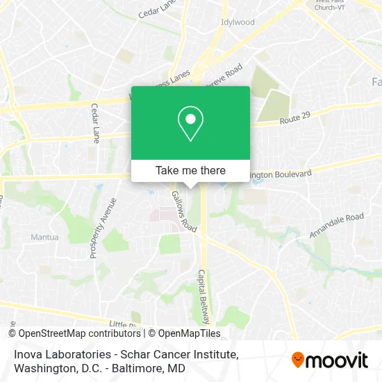 Inova Laboratories - Schar Cancer Institute map