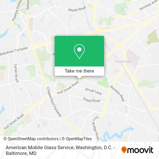 American Mobile Glass Service map