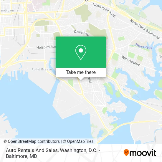 Auto Rentals And Sales map