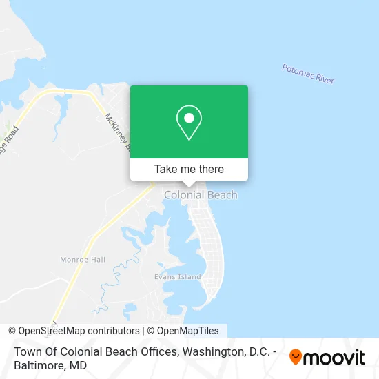 Town Of Colonial Beach Offices map