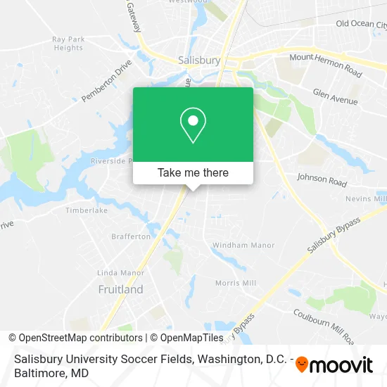 Salisbury University Soccer Fields map