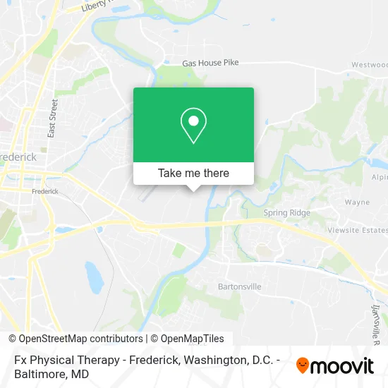Fx Physical Therapy - Frederick map