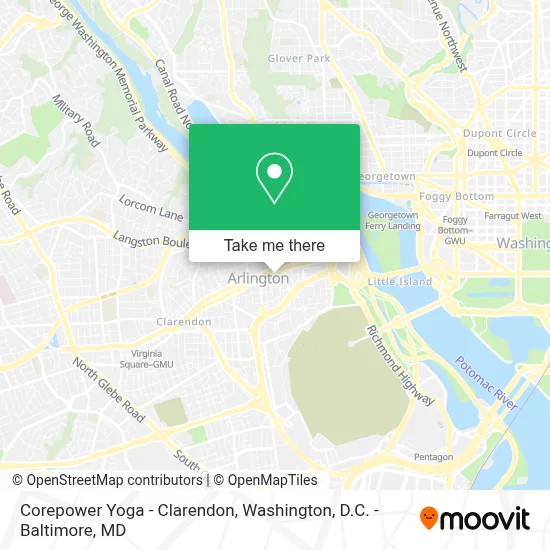 Corepower Yoga - Clarendon map