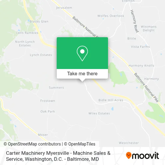 Carter Machinery Myersville - Machine Sales & Service map
