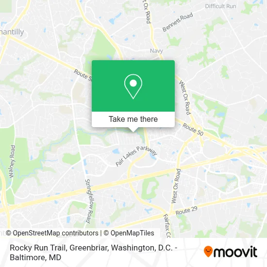 Rocky Run Trail, Greenbriar map