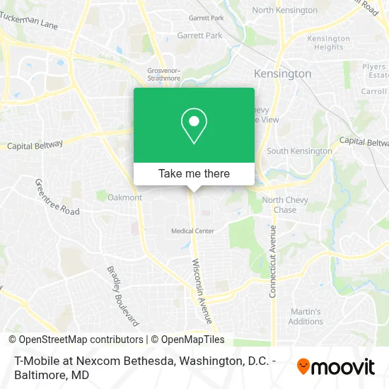 T-Mobile at Nexcom Bethesda map