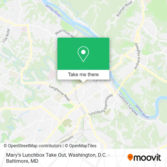 Mary's Lunchbox Take Out map