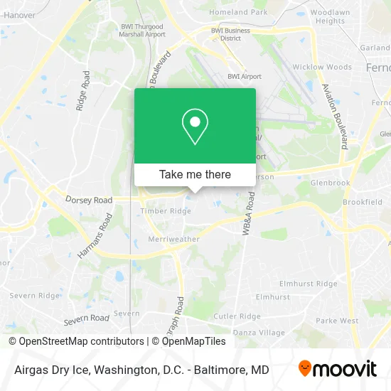 Airgas Dry Ice map
