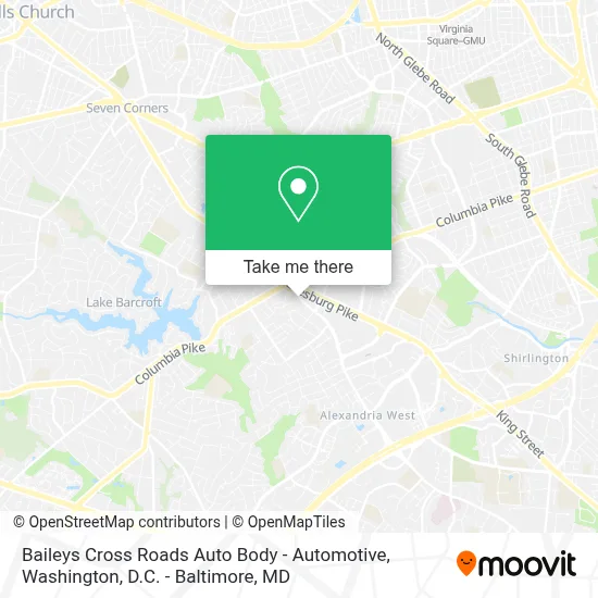 Baileys Cross Roads Auto Body - Automotive map