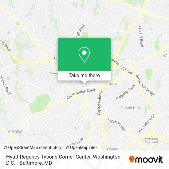 Hyatt Regency Tysons Corner Center map